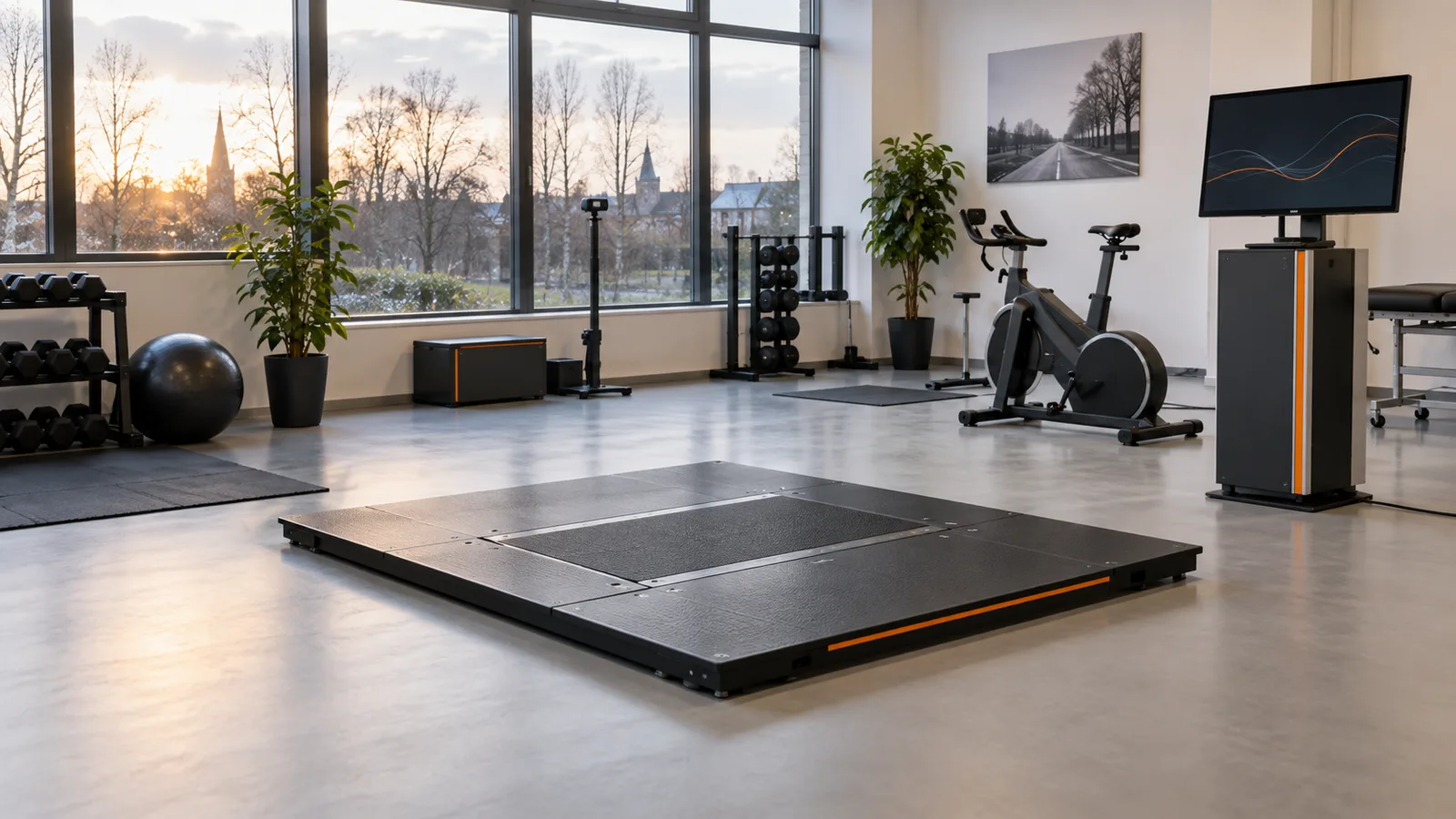 Plateforme de force dans une salle d'analyse sportive